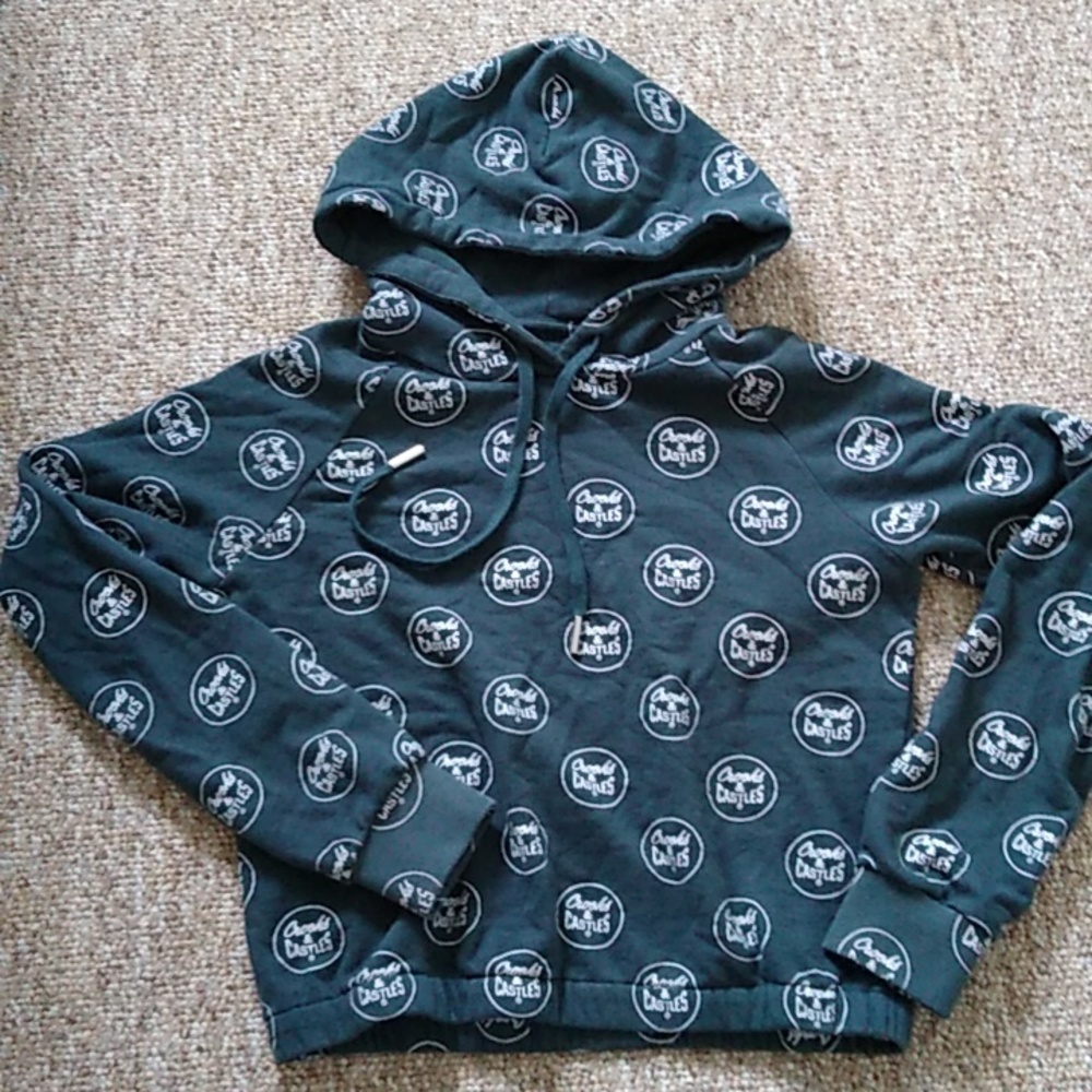 2/$20 - Forest green cropped hoodie